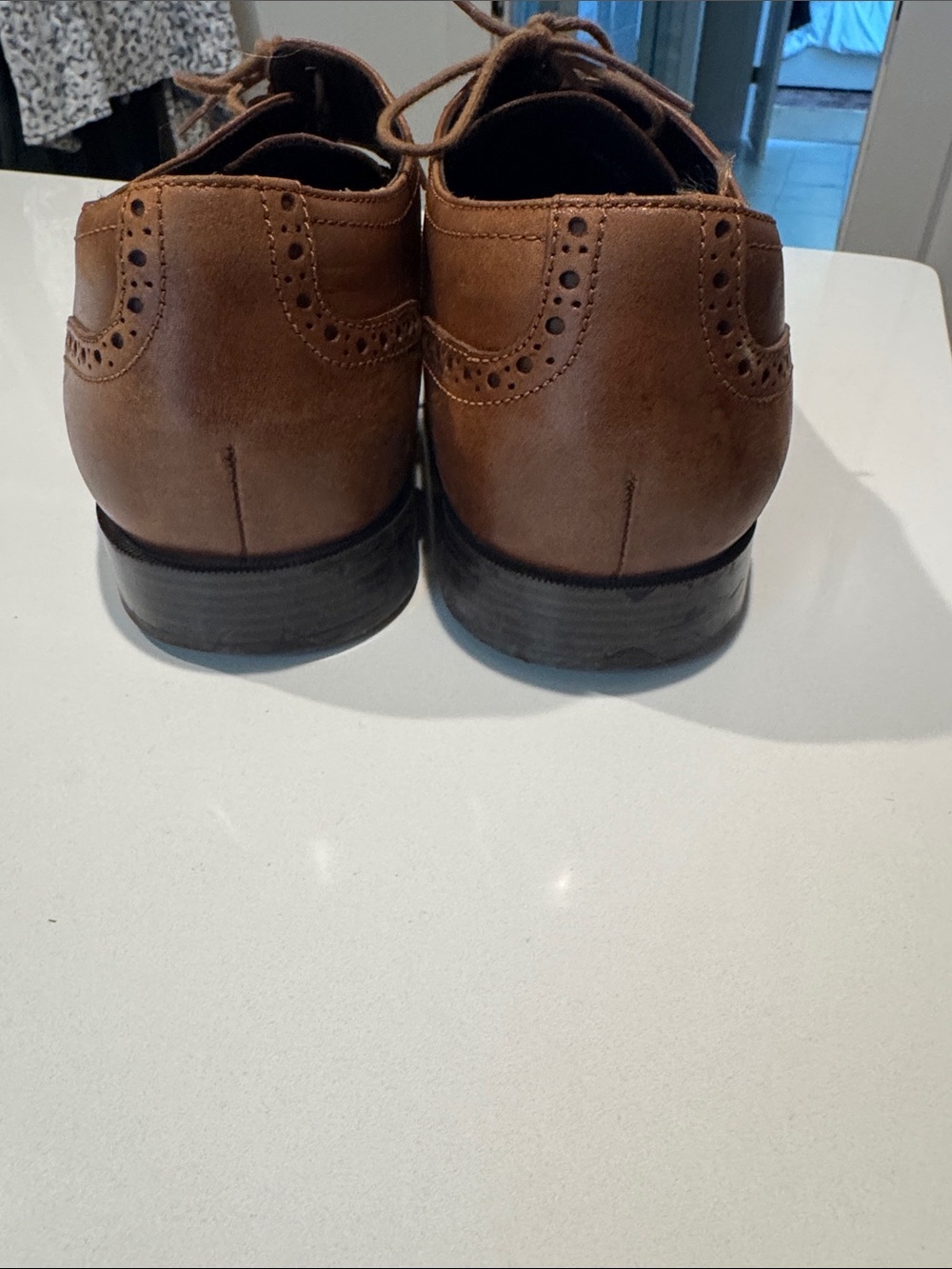 Cole Haan Men's Brown Leather Cap-Toe Derby Oxfords - Picture 7 of 7